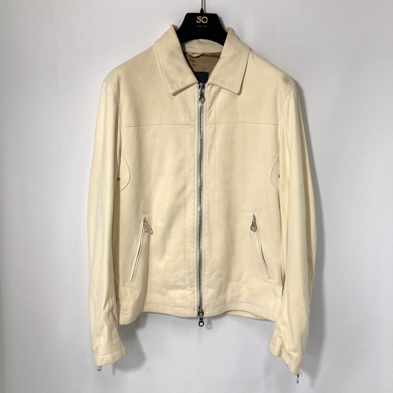 CINQUANTA チンクアンタ 襟付きシングルライダースジャケット H-503