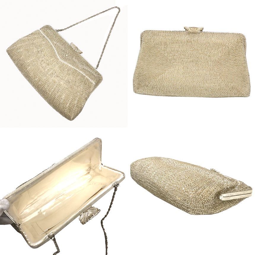 京やO261 和装バッグ クラッチバッグ 和洋兼用 2WAY ビーズバッグ