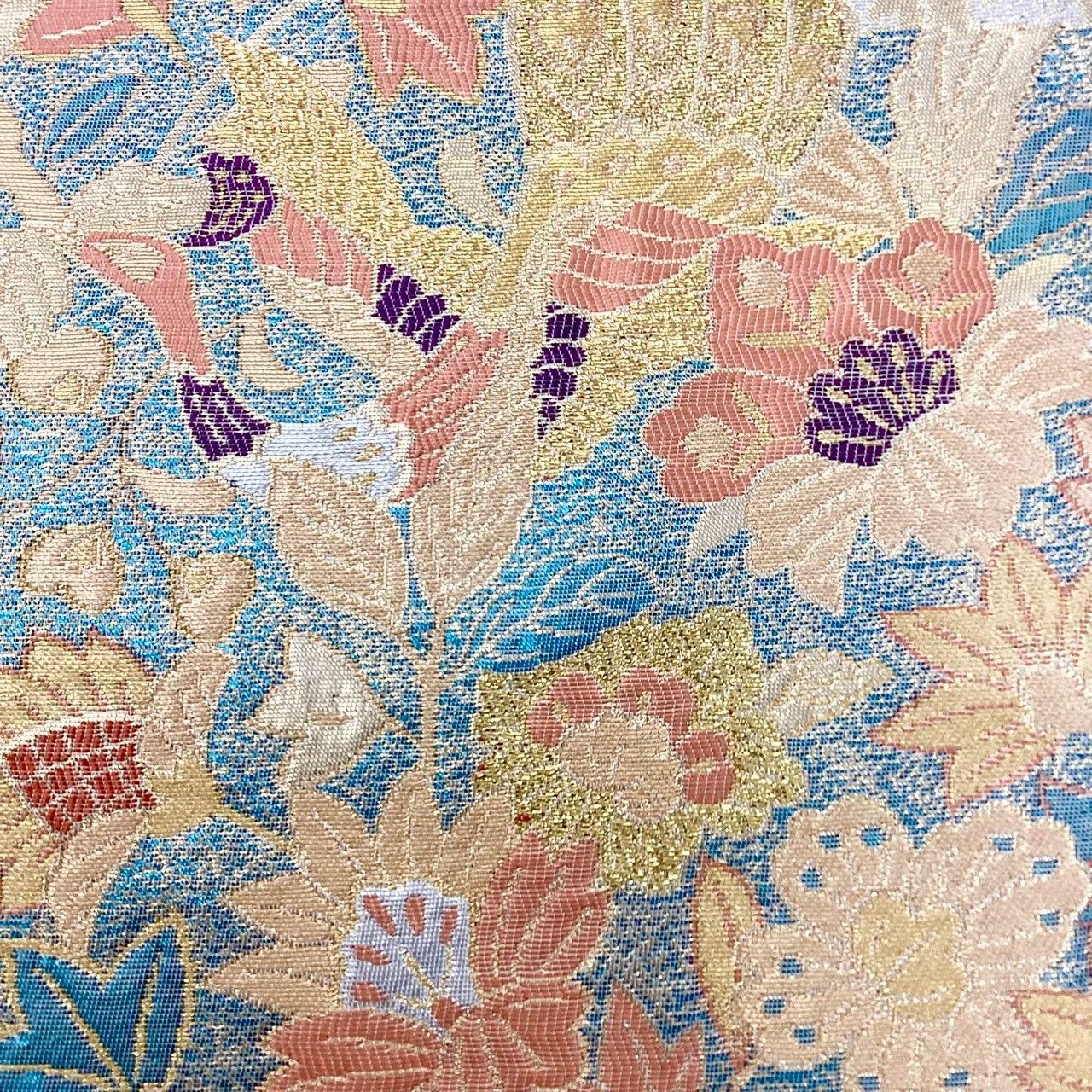 6718］袋帯 鳳凰花唐草文様 金 六通 正絹 着物 フォーマル - メルカリ