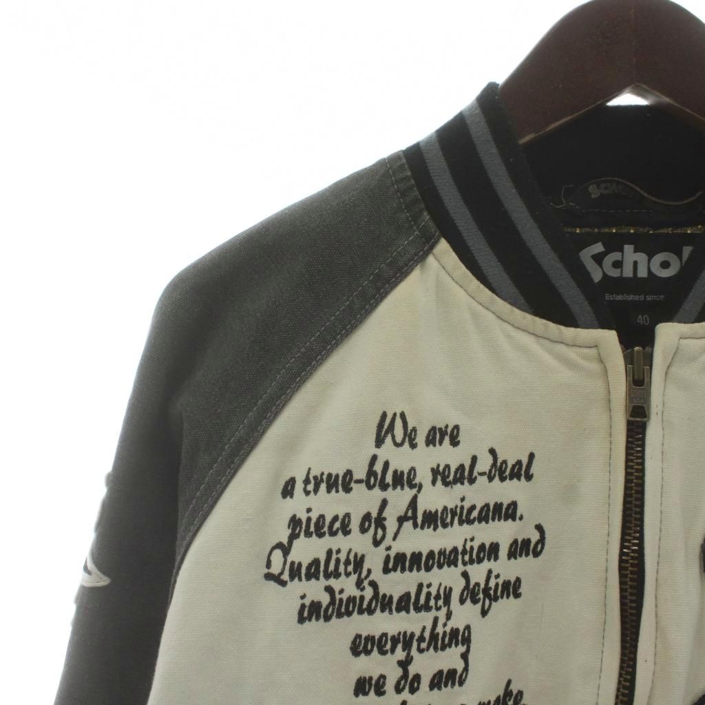 ショット SCHOTT スタジャン ブルゾン アウター ロゴ ワッペン 刺繍 40