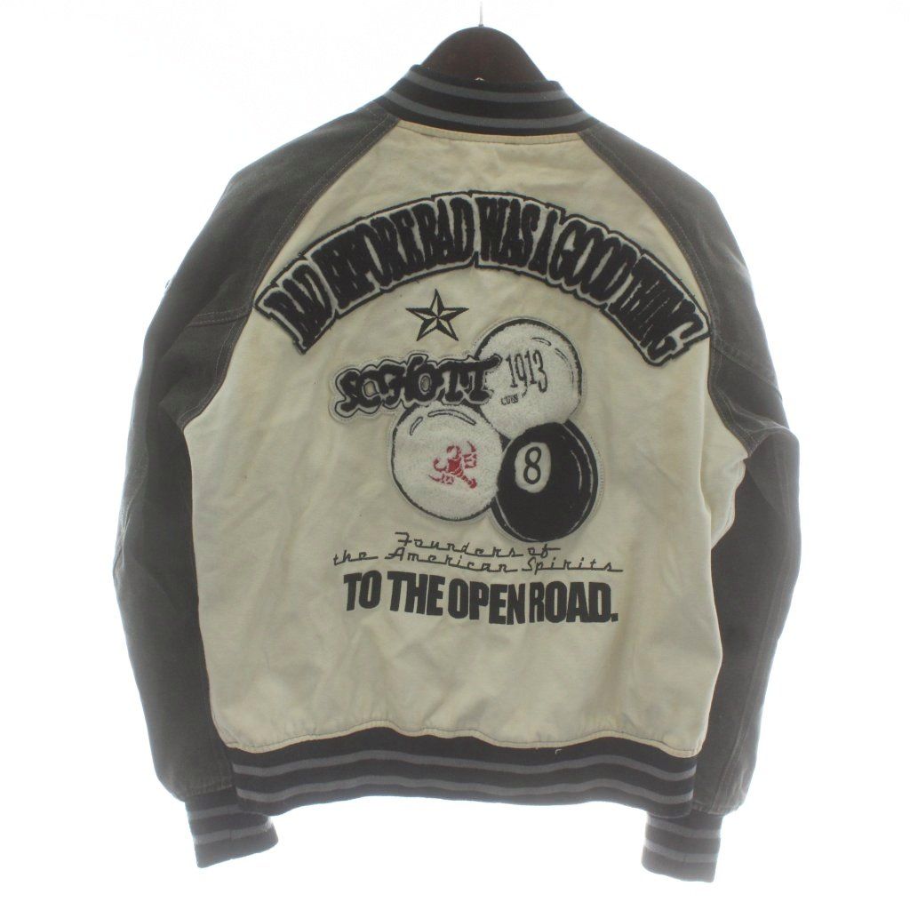 ショット SCHOTT スタジャン ブルゾン アウター ロゴ ワッペン 刺繍 40