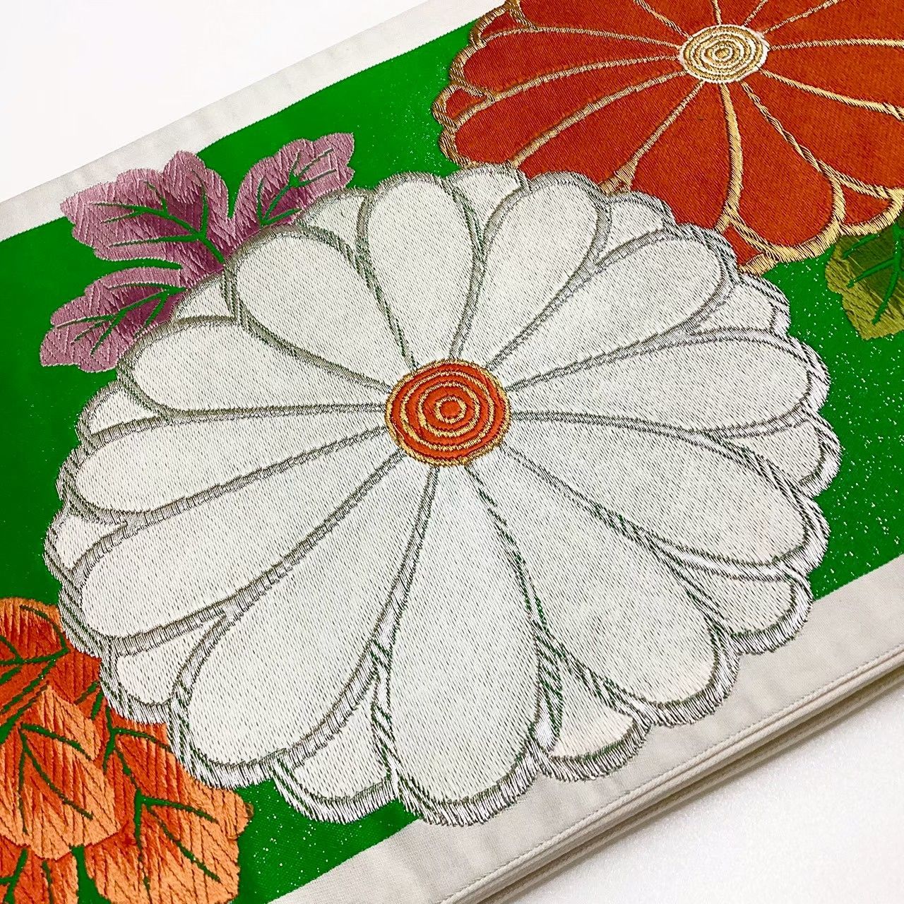 6720］袋帯 菊文様 刺繍 金銀糸 六通 正絹 着物 フォーマル - メルカリ
