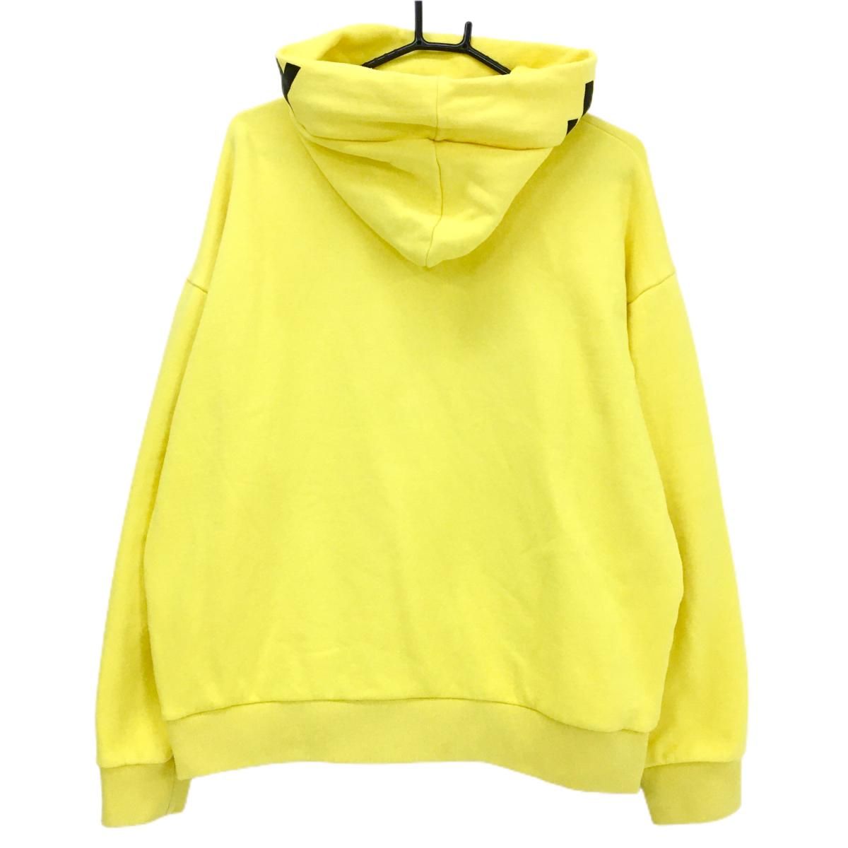 ジャックバニー パーカー イエロー×黒 ロゴプリント ポケット 裏起毛