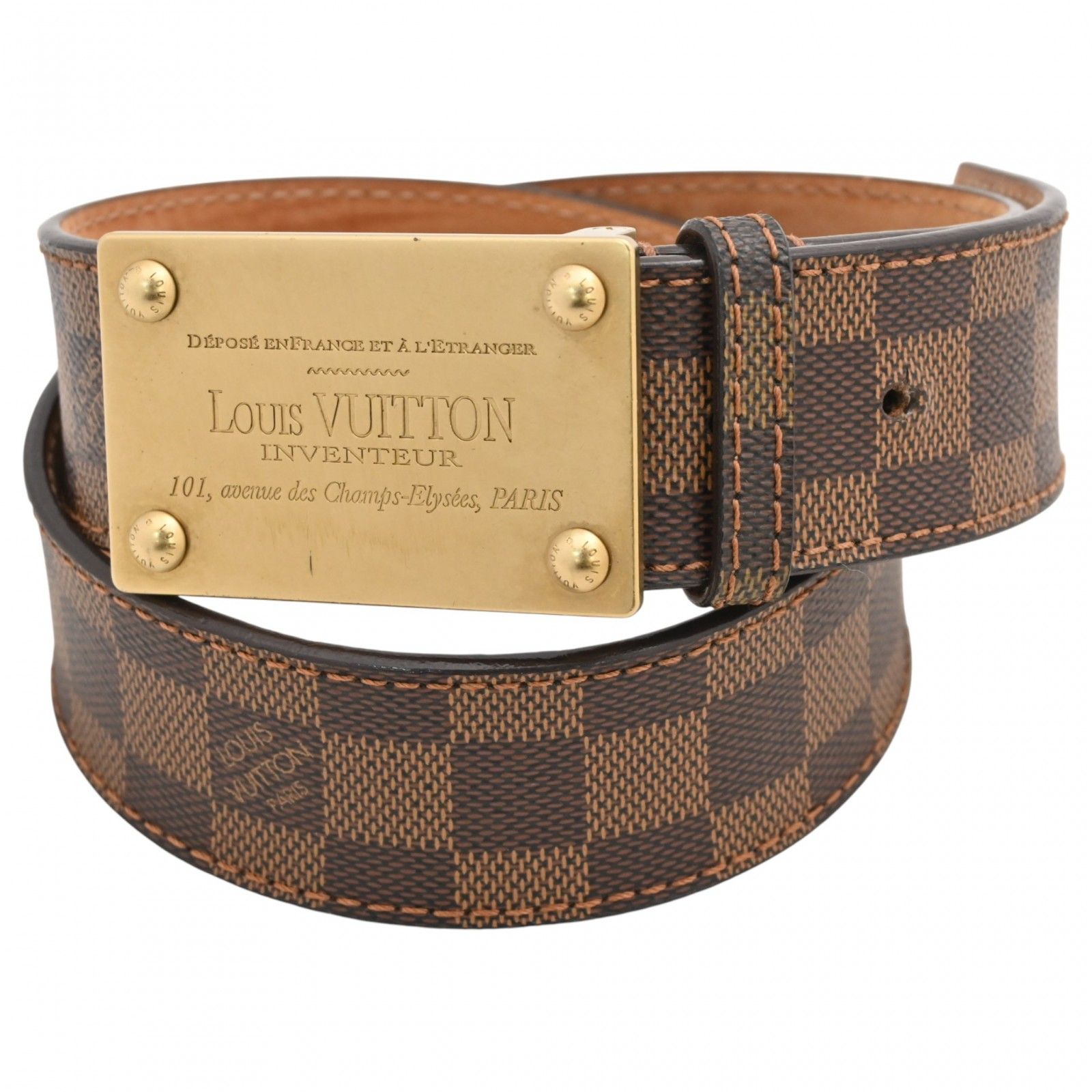 ルイヴィトン ダミエ サンチュール アンヴァントゥール ベルト Bランク