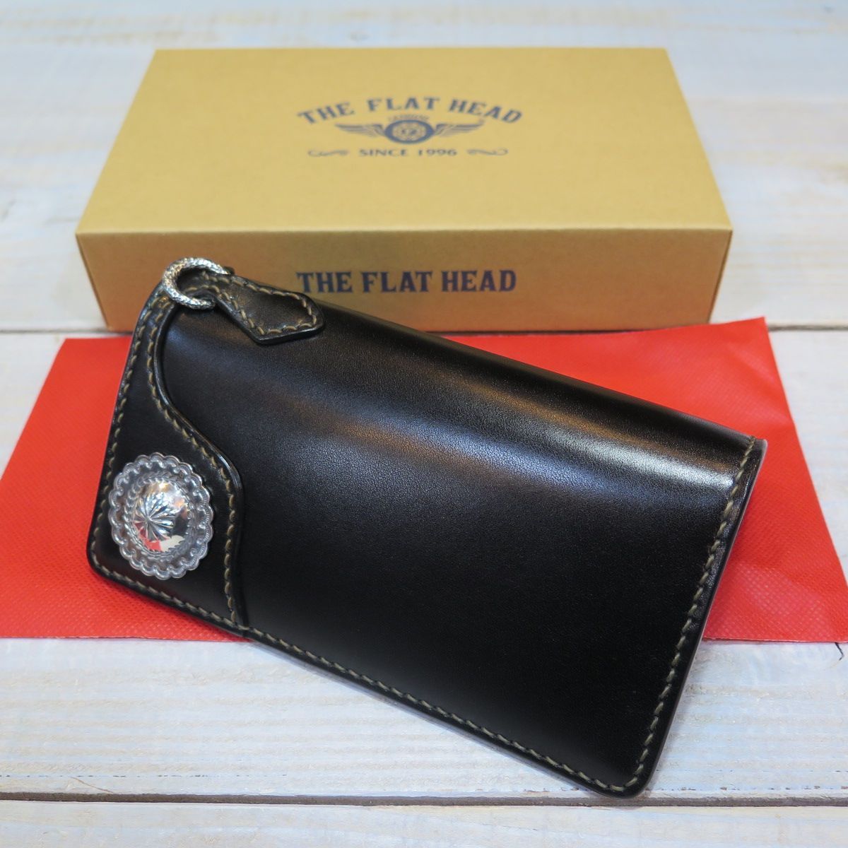 THE FLATHEAD フラットヘッド　ロングウォレット　シルバー925 フラットヘッド】 多脂革 ロング ウォレット シルバー925 THE FLAT
