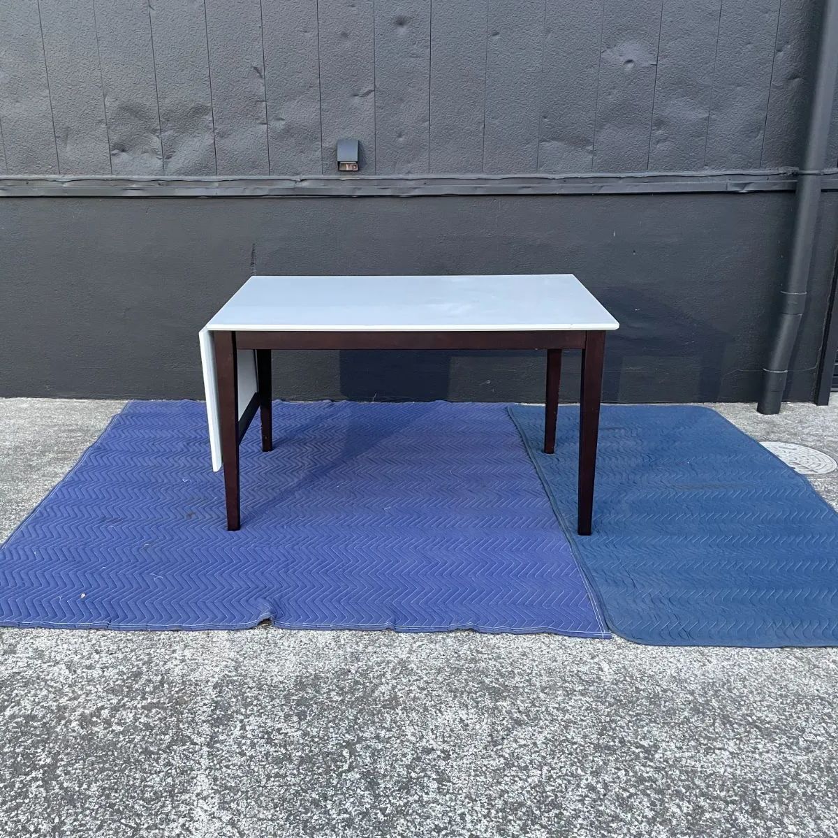 直接引き取り可】ホワイト長方形ダイニングテーブルセット 5点セット