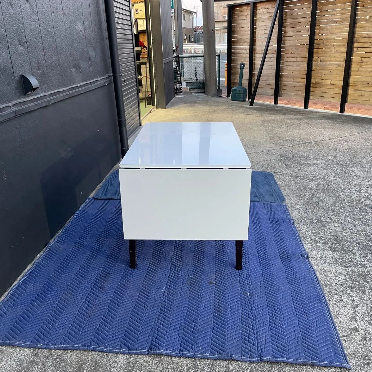 ホワイト　ダイニングテーブルセット　直接取引可 直接引き取り可】ホワイト長方形ダイニングテーブルセット 5点セット