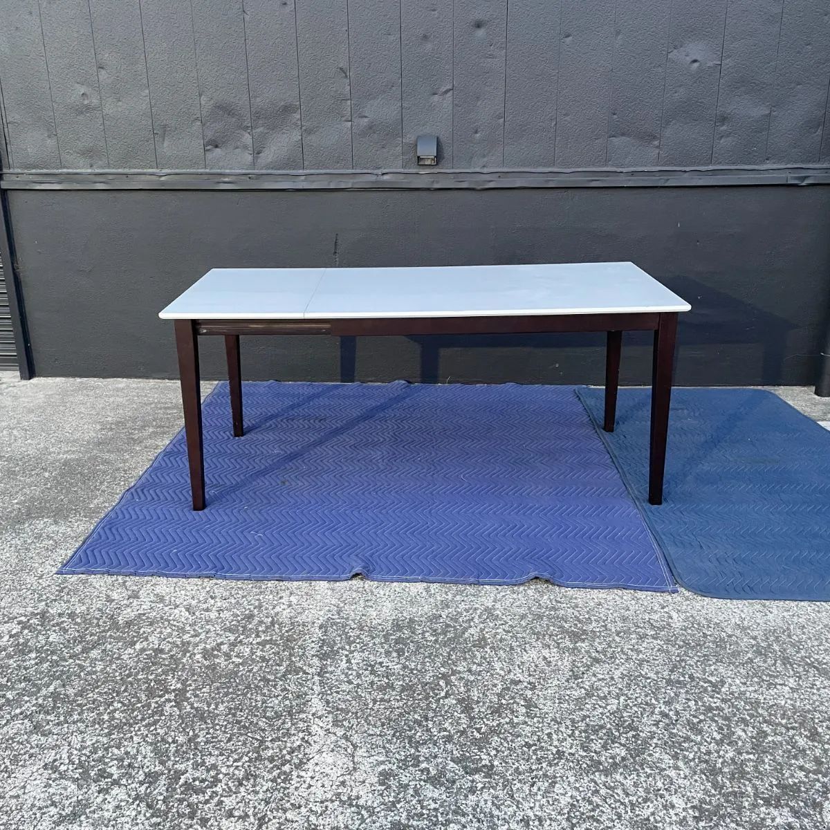 直接引き取り可】ホワイト長方形ダイニングテーブルセット 5点セット