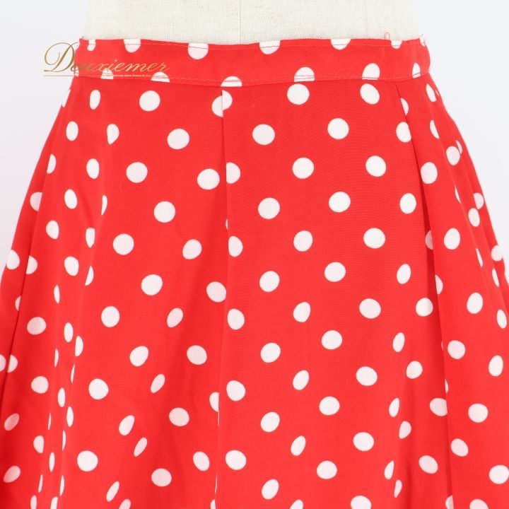 フラメンコ 衣装 ファルダ スカート 赤 水玉 白 ホワイト ボランテ