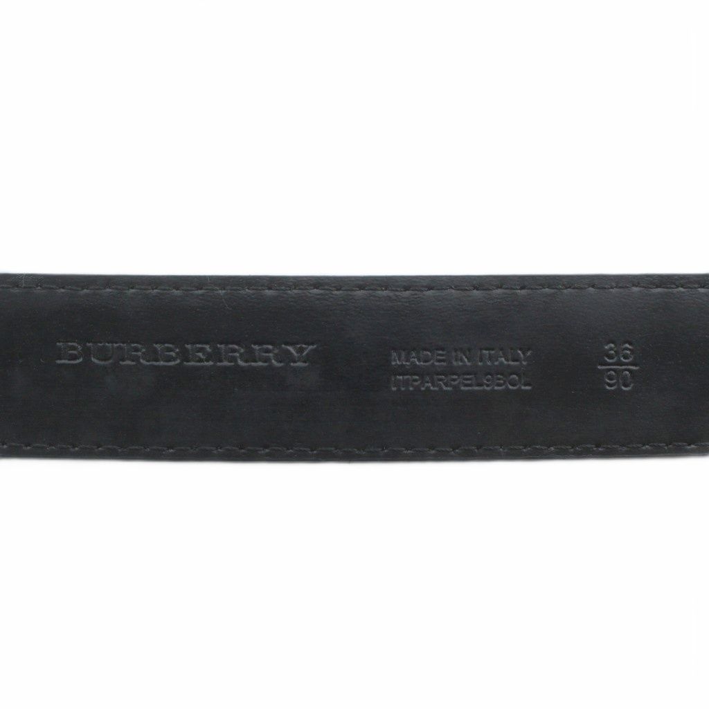 バーバリー BURBERRY ベルト ハトメ レザー ロゴ 36/90 黒 ブラック