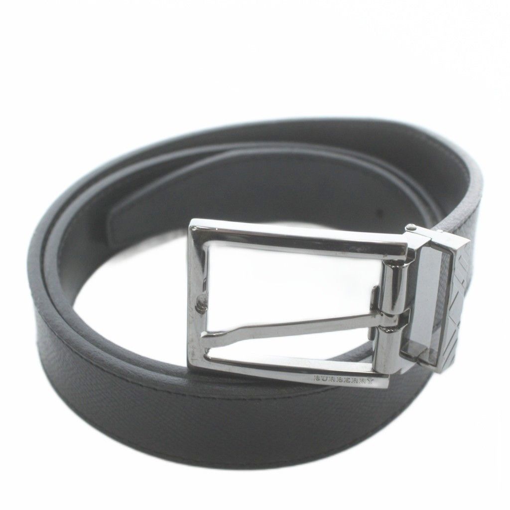 バーバリー BURBERRY ベルト ハトメ レザー ロゴ 36/90 黒 ブラック