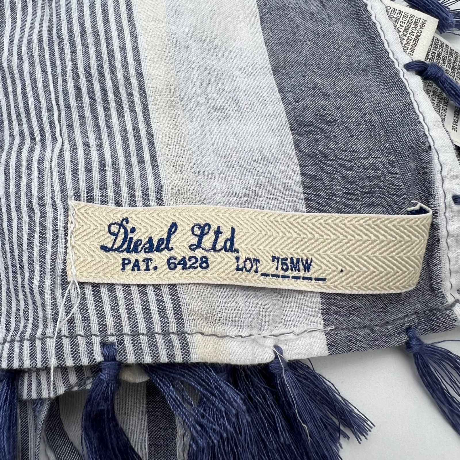 DIESEL 00s y2k archive cotton fringe stole ディーゼル 白タグ