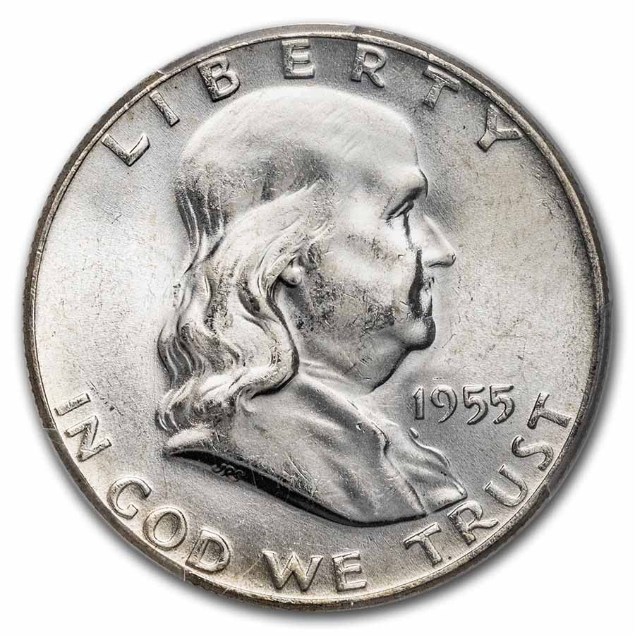 1955年 フランクリン ハーフダラー MS-64 PCGS (FBL、バッグス・バニー
