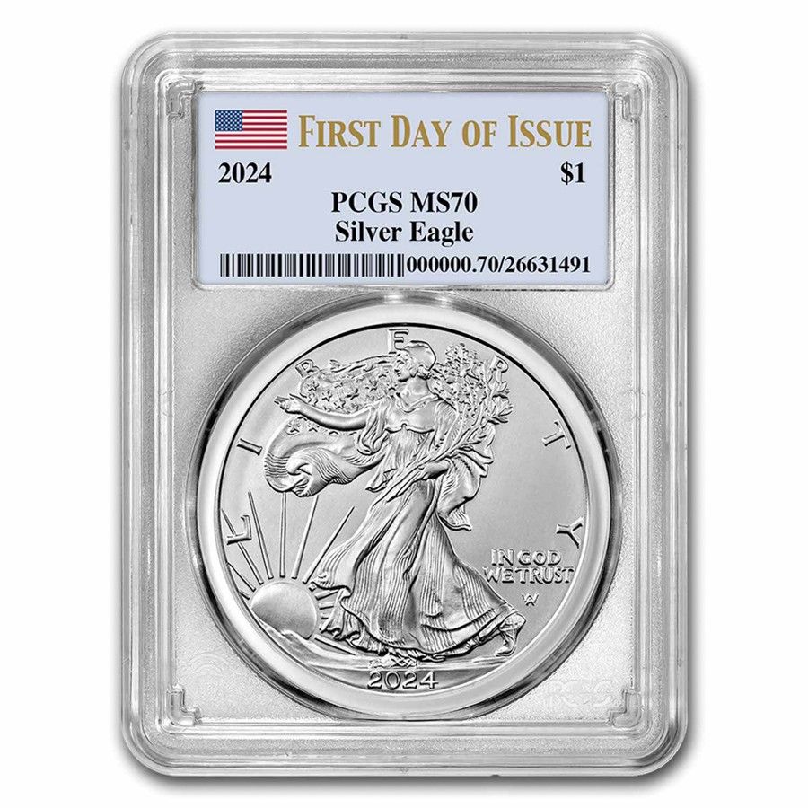 2024年 アメリカン シルバー イーグル MS-70 PCGS (発行初日) - メルカリ