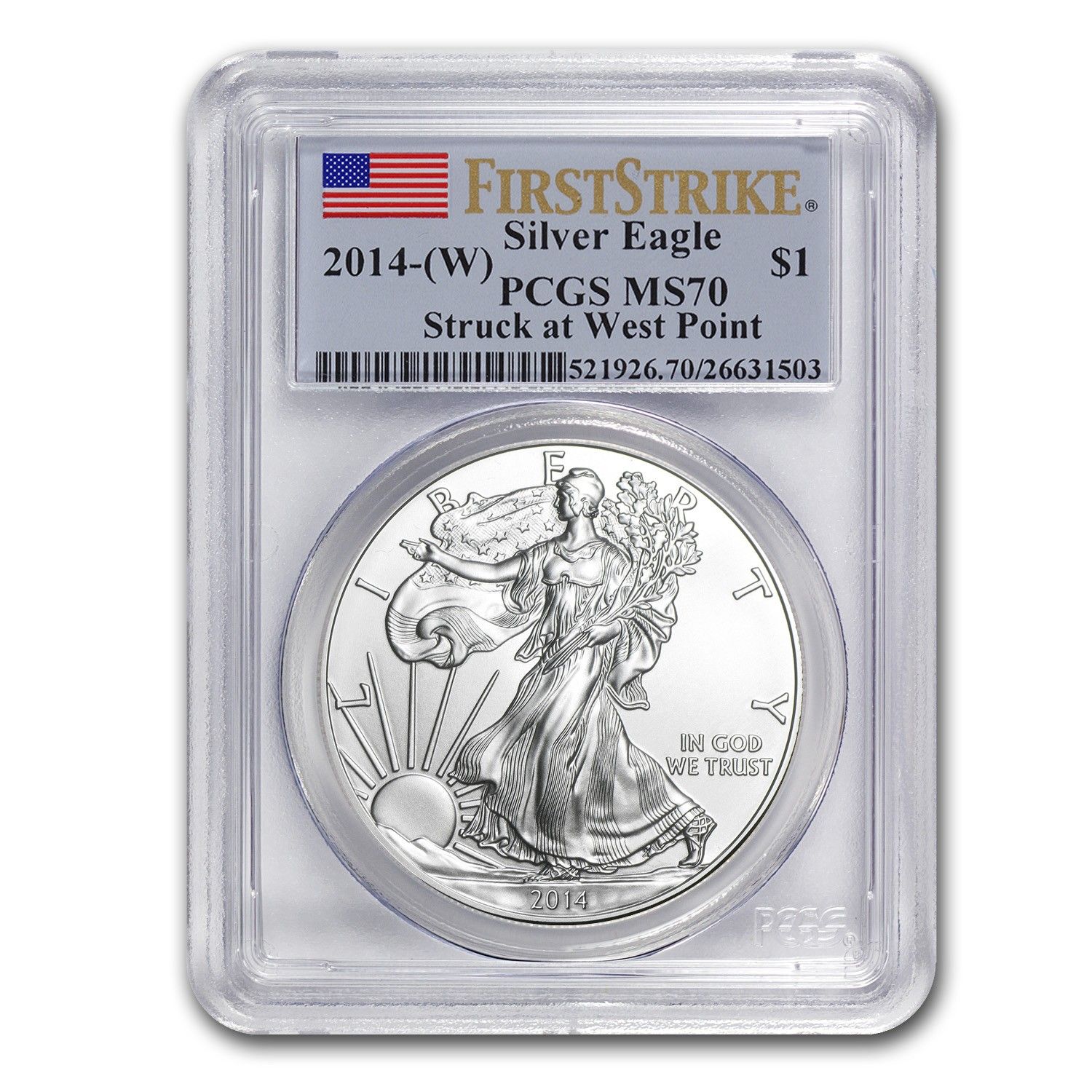 2014年 PCGS MS70 シルバーイーグル 2014年 (W) アメリカン シルバー イーグル MS-70 PCGS (ファースト