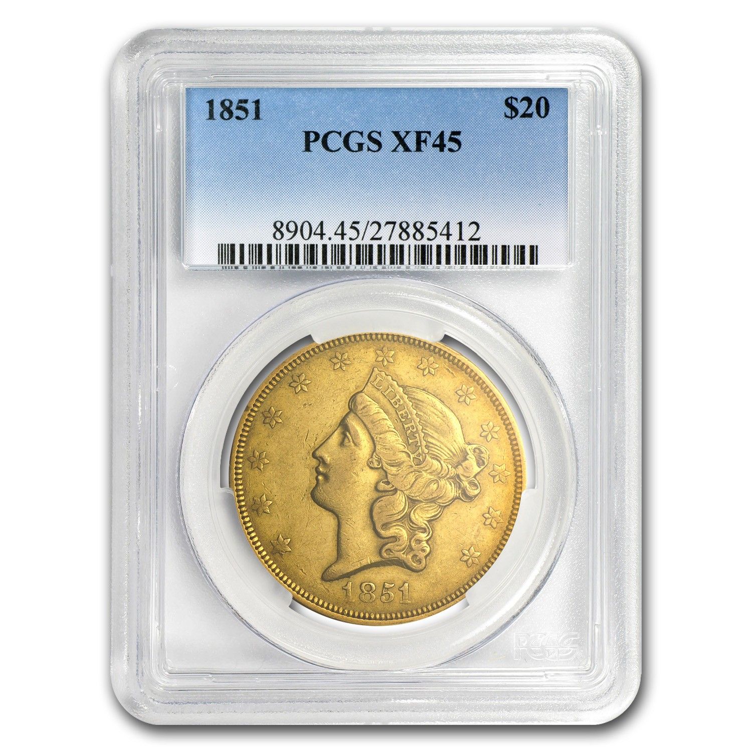 1851年 20ドル リバティゴールド ダブルイーグル XF-45 PCGS - メルカリ