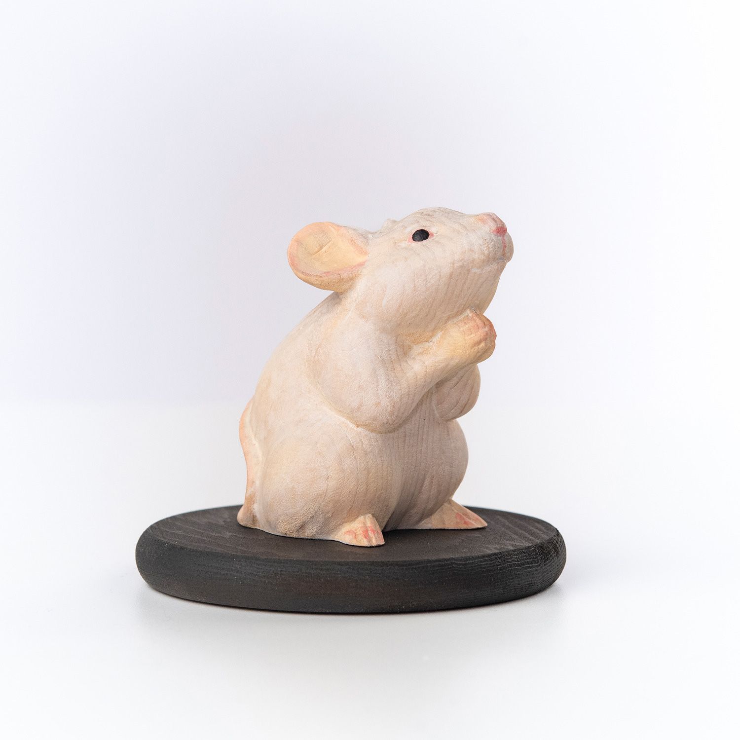 新品・メーカー直送】十二支木彫りコレクション「子（ねずみ）」正因山