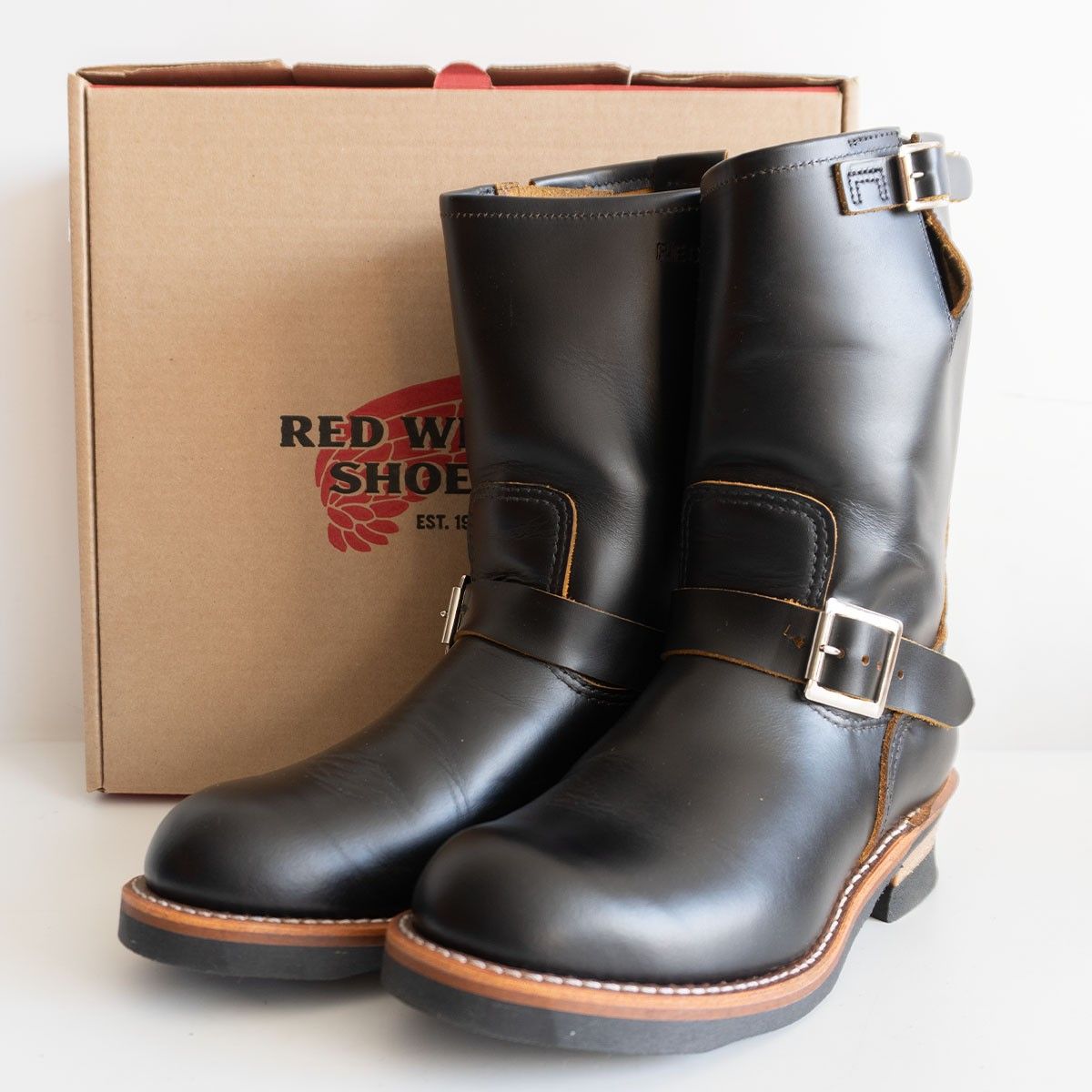 極美品】REDWING【2966/エンジニアブーツ】US7.5D 縦羽根タグ レッド