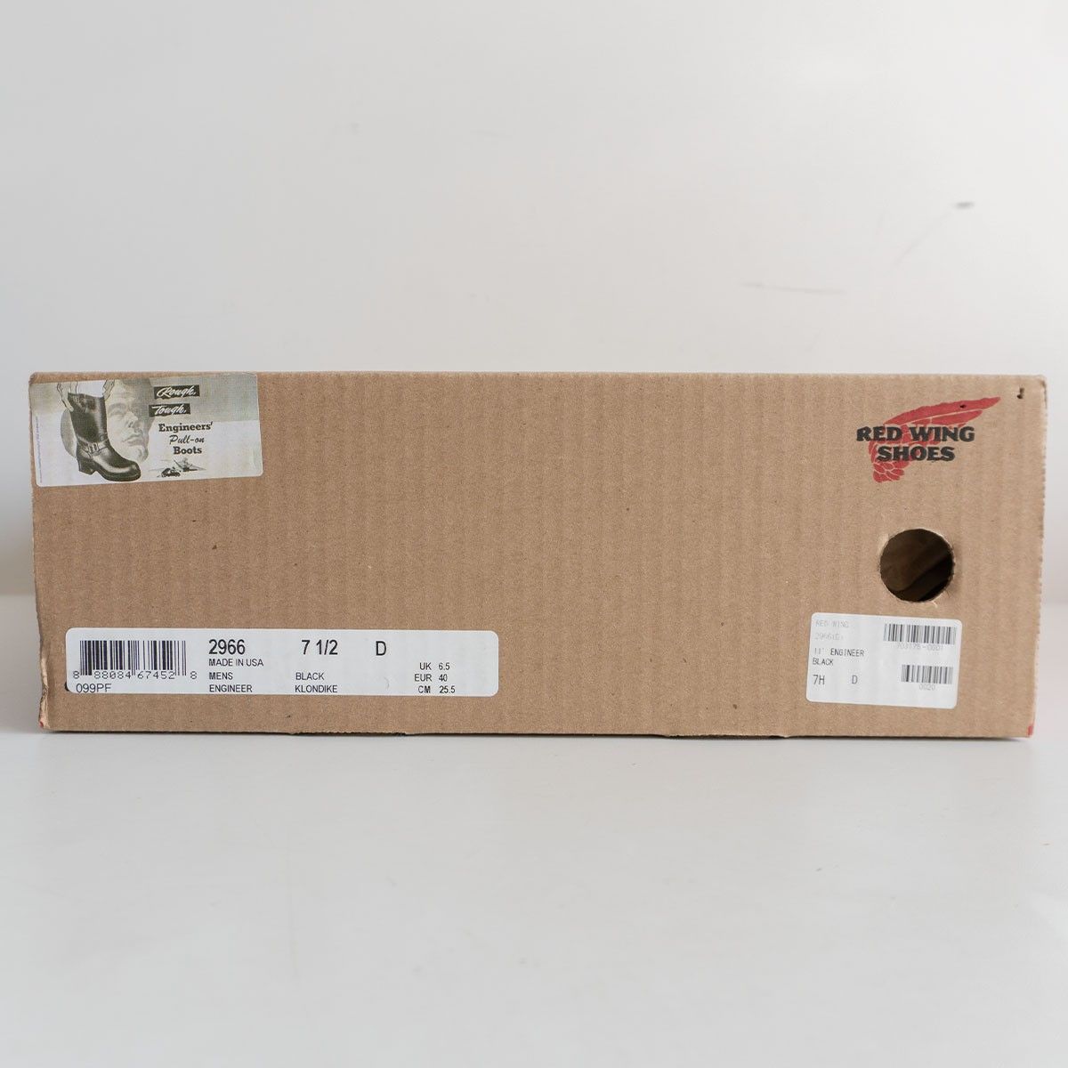 極美品】REDWING【2966/エンジニアブーツ】US7.5D 縦羽根タグ レッド 