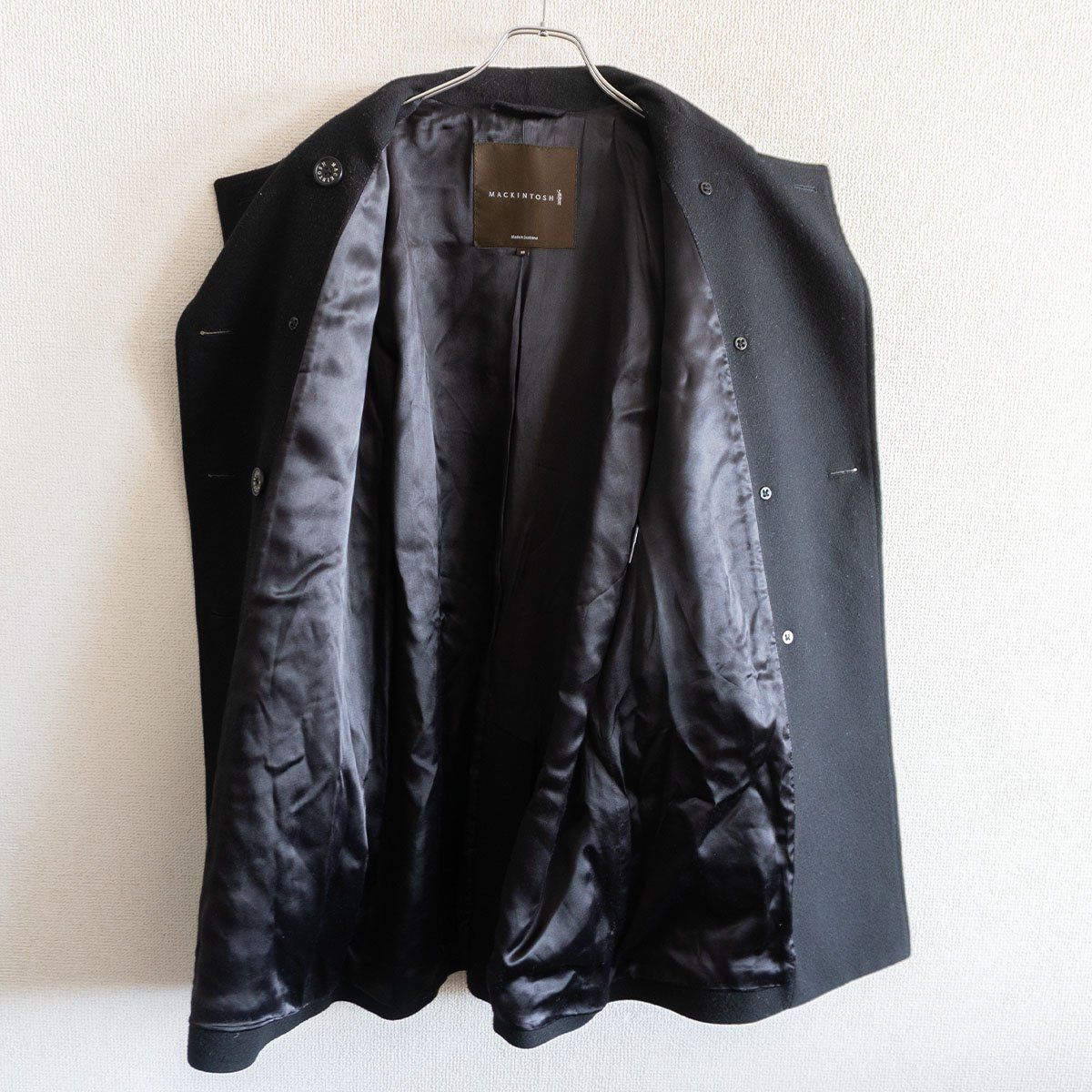 【美品】MACKINTOSH【BANCHORY ウール コート】36 ブラック マッキントッシュ 26010810 美品】MACKINTOSH【BANCHORY ウール コート】36 ブラック
