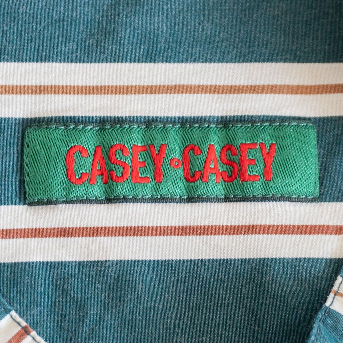 美品】 CASEY CASEY 【DENVER SHIRT ストライプシャツ】M バンドカラー