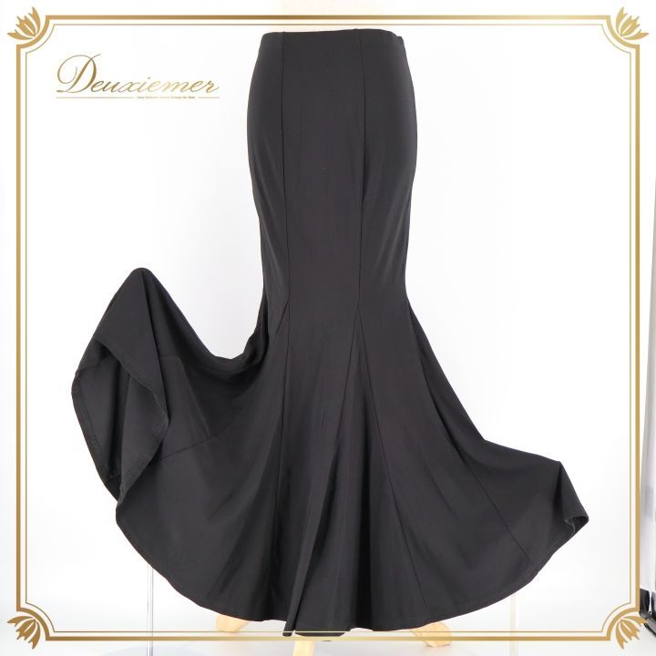 フラメンコ 衣装 ファルダ スカート ブラック系 黒 無地 シンプル 練習