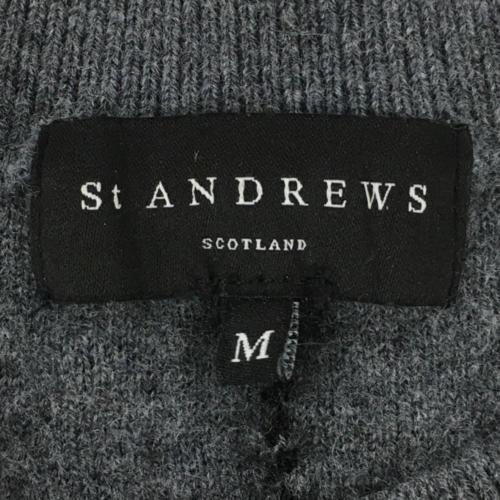 美品】セントアンドリュース セーター グレー×黒 チェック ウール混