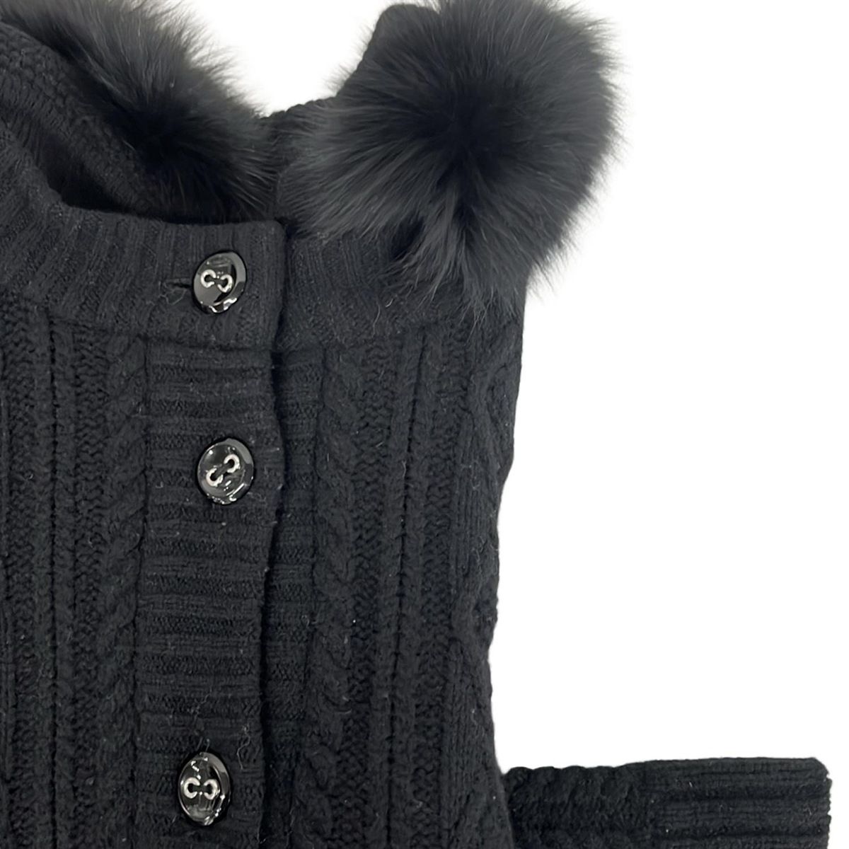 COURREGES(クレージュ) コート サイズ38 M レディース 黒 ニット