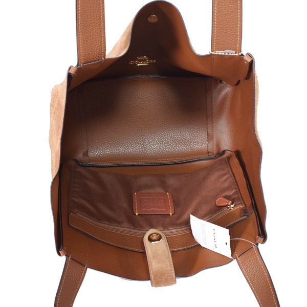 コーチ バッグ COACH スエード レザー ターンロック ハドリー ロゴ