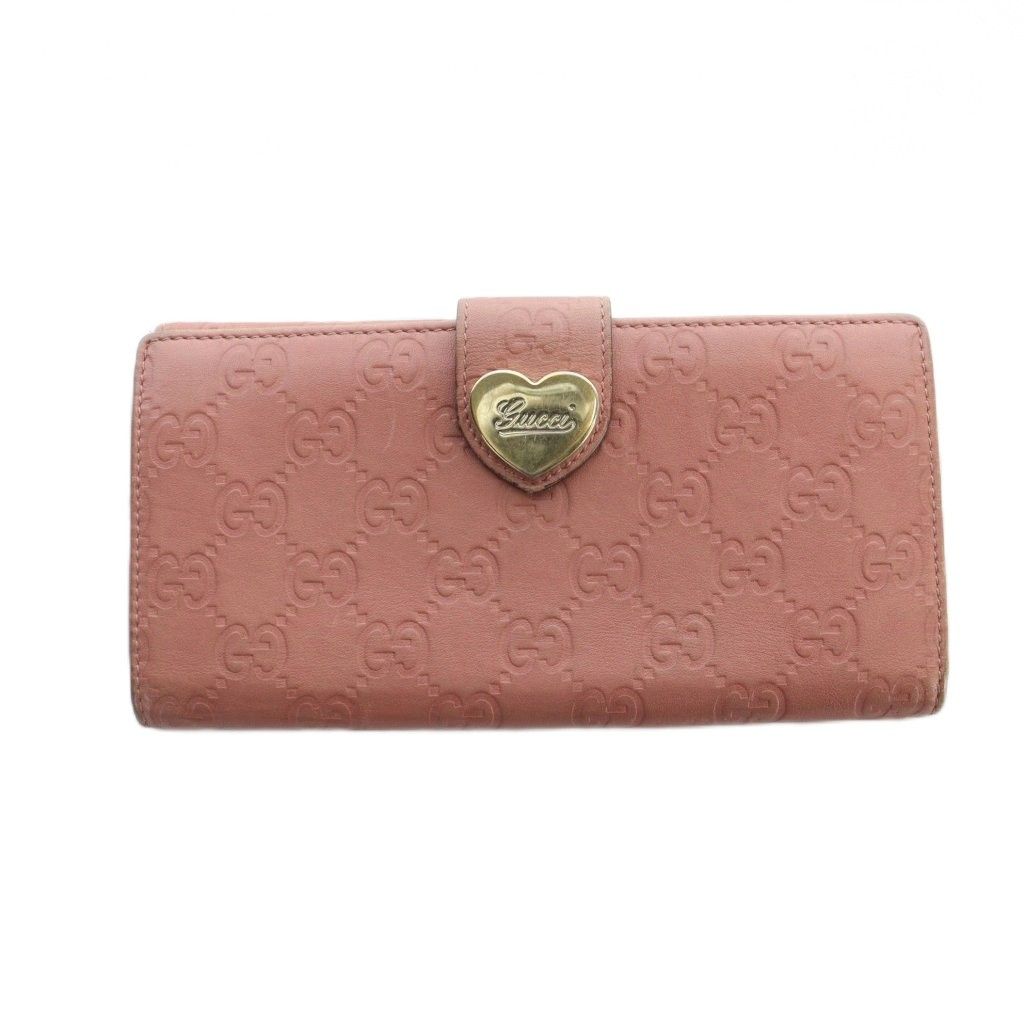 グッチ GUCCI シマ レザー 長財布 ウォレット GG ゴールド金具 ハート