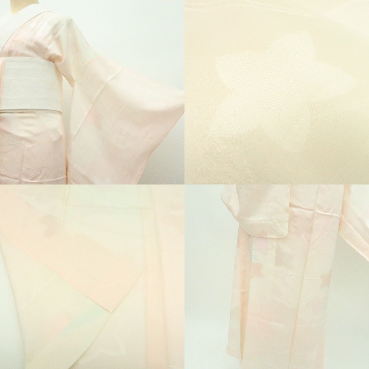 百華❀Y4502◇美品 単衣 正絹 袖無双 仕付け糸・半襟・背当て・居敷