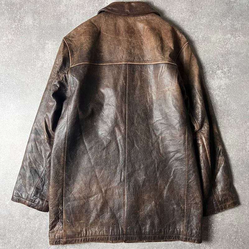 00s Eddie Bauer 中綿 ライナー 本革 レザー カーコート M / 00年代