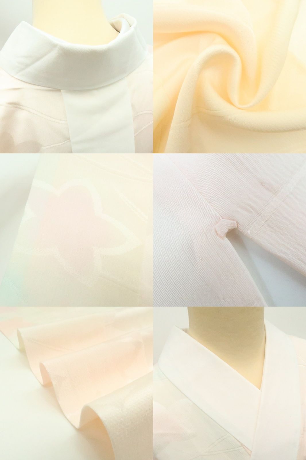 百華❀Y4502◇美品 単衣 正絹 袖無双 仕付け糸・半襟・背当て・居敷