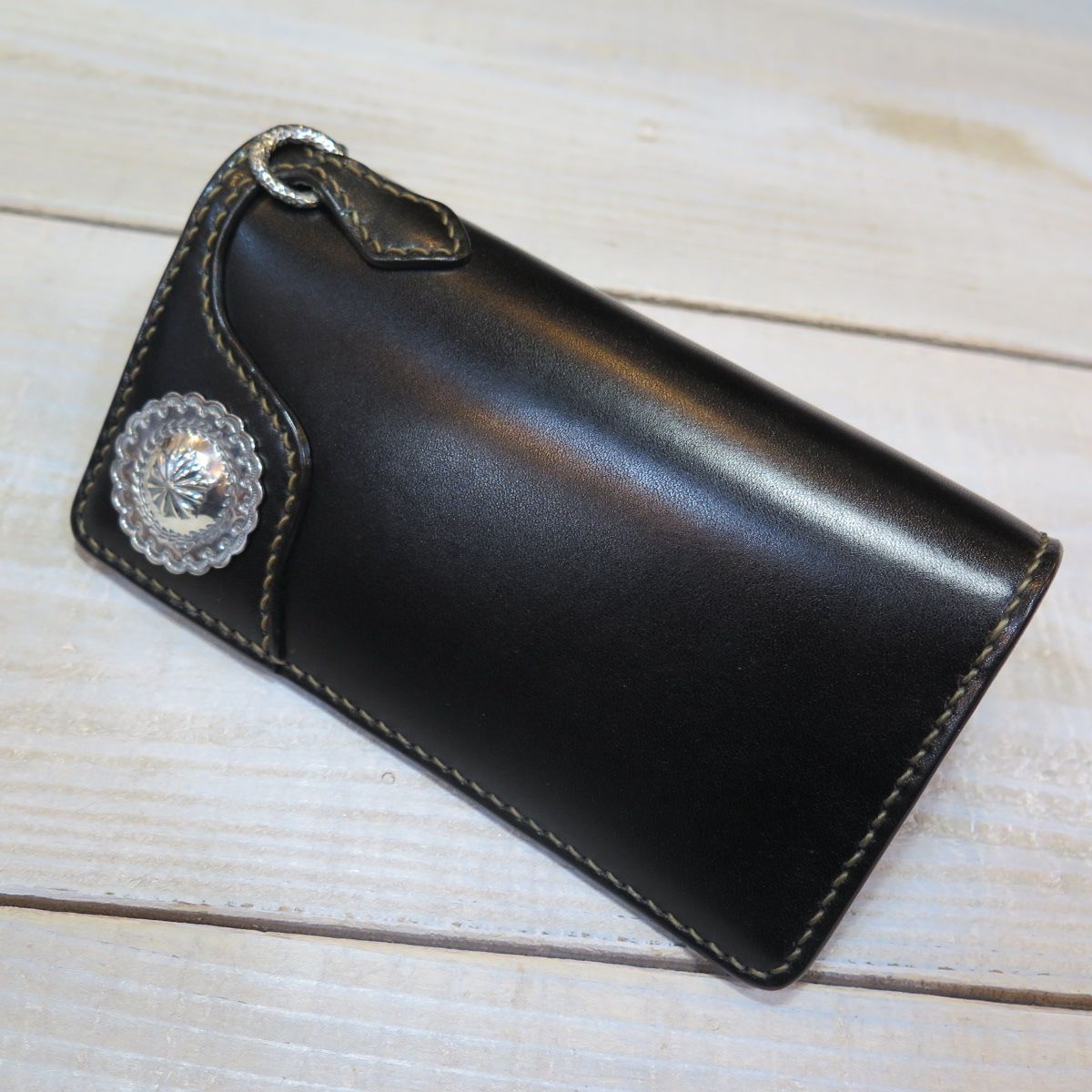 フラットヘッド】 多脂革 ロング ウォレット シルバー925 THE FLAT