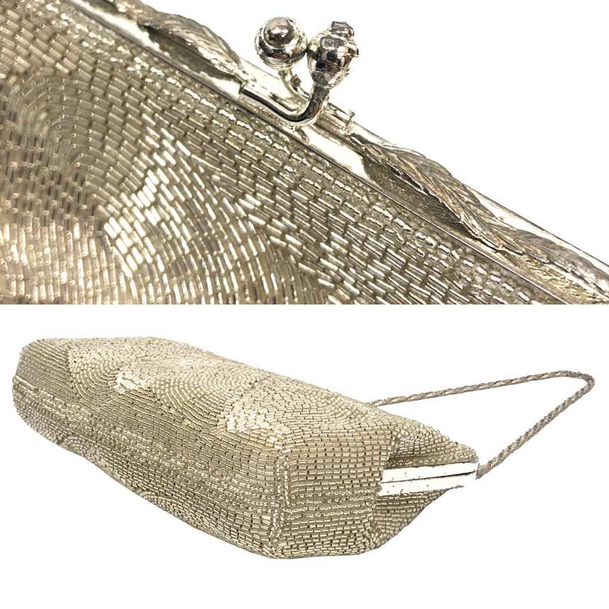 京やO263 和装バッグ 和洋兼用 ビーズバッグ ビーズ刺繍 高級着物