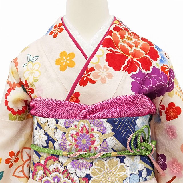 桜尽くし モダン マスタード　西陣じゅらく袋帯　振袖フルセット　ｍ18 成人式 新古品】 振袖用 袋帯 フォーマル 未使用 振袖 成人式 結婚式 正絹