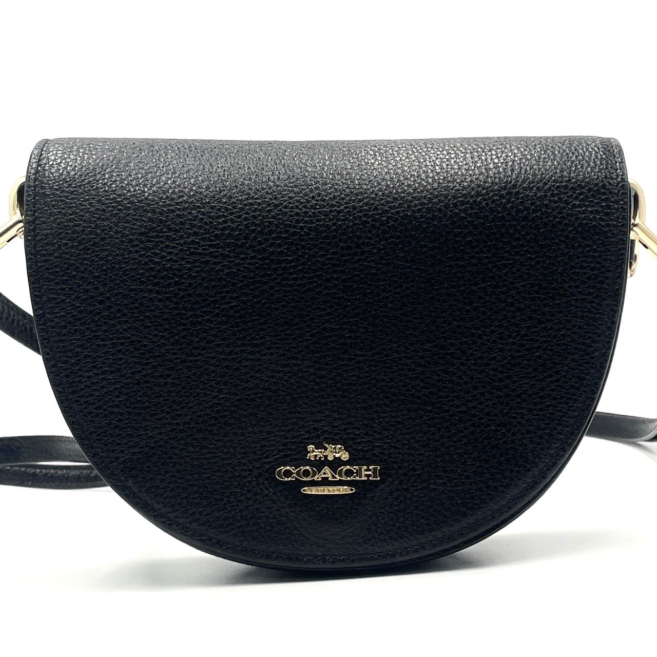 coach コーチ ショルダーバッグ ハーフムーン ブラック レザー Brandol 