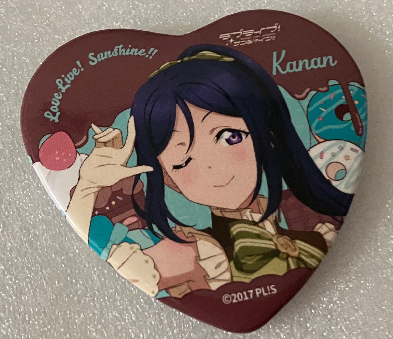f#️⃣ラブライブ#️⃣ 松浦果南 ショコラスイーツ ハート型 缶バッジ