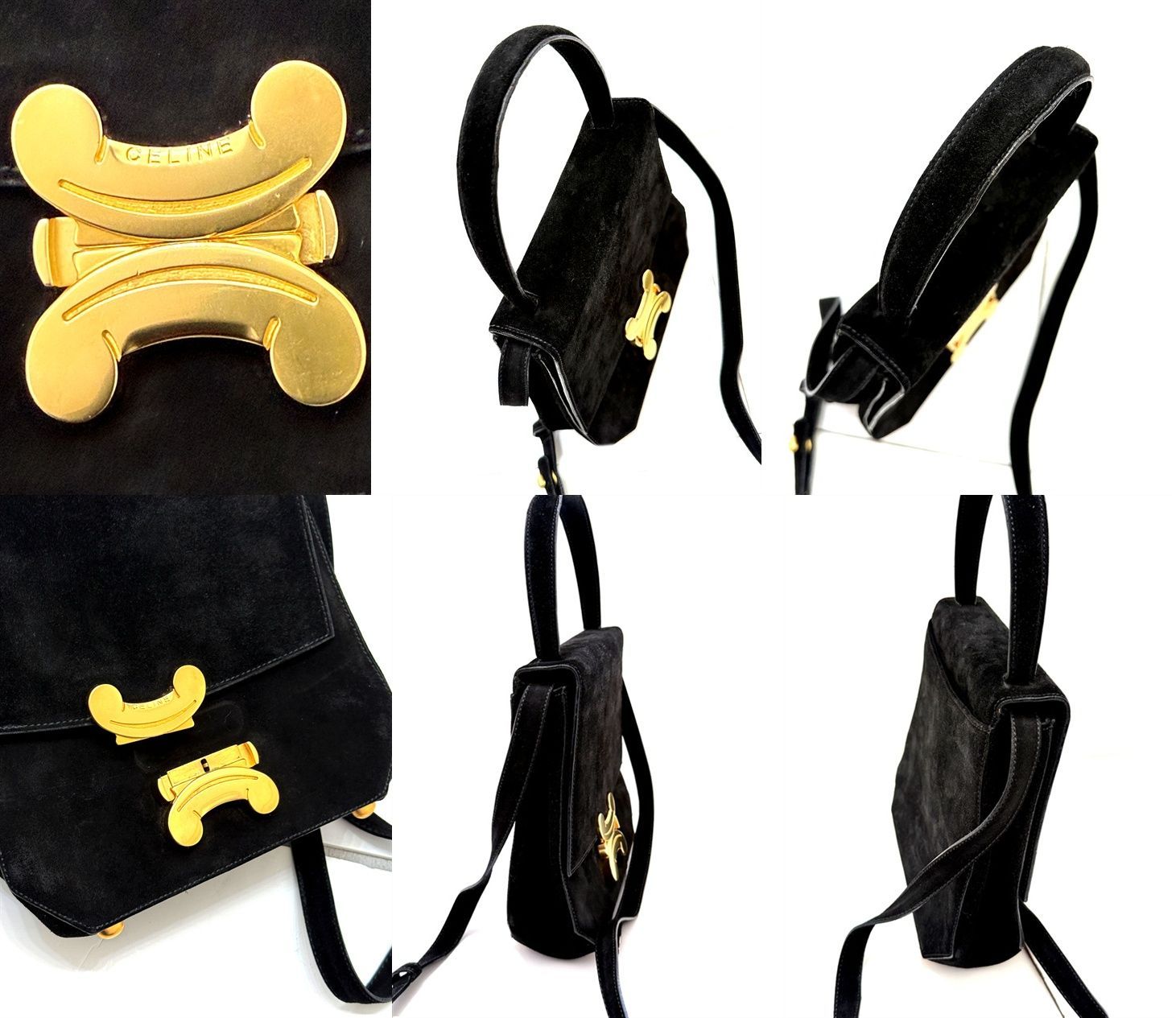 良品 レア 希少 CELINE セリーヌ トリオンフ スエード 2way