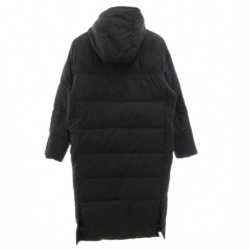 アディダス adidas ベンチコート ダウン ロング ロゴ フード S 黒
