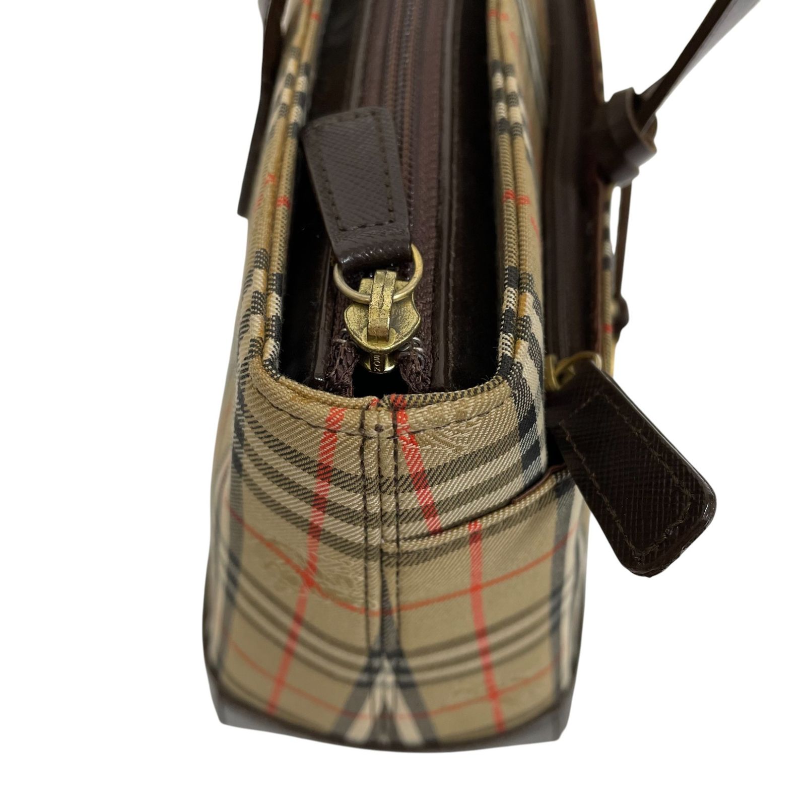 BURBERRY バーバリー ハンドバッグ ノバチェック キャンバス レザー