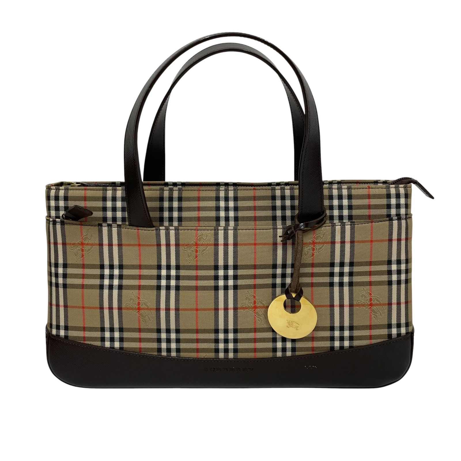 BURBERRY バーバリー ハンドバッグ ノバチェック キャンバス レザー 