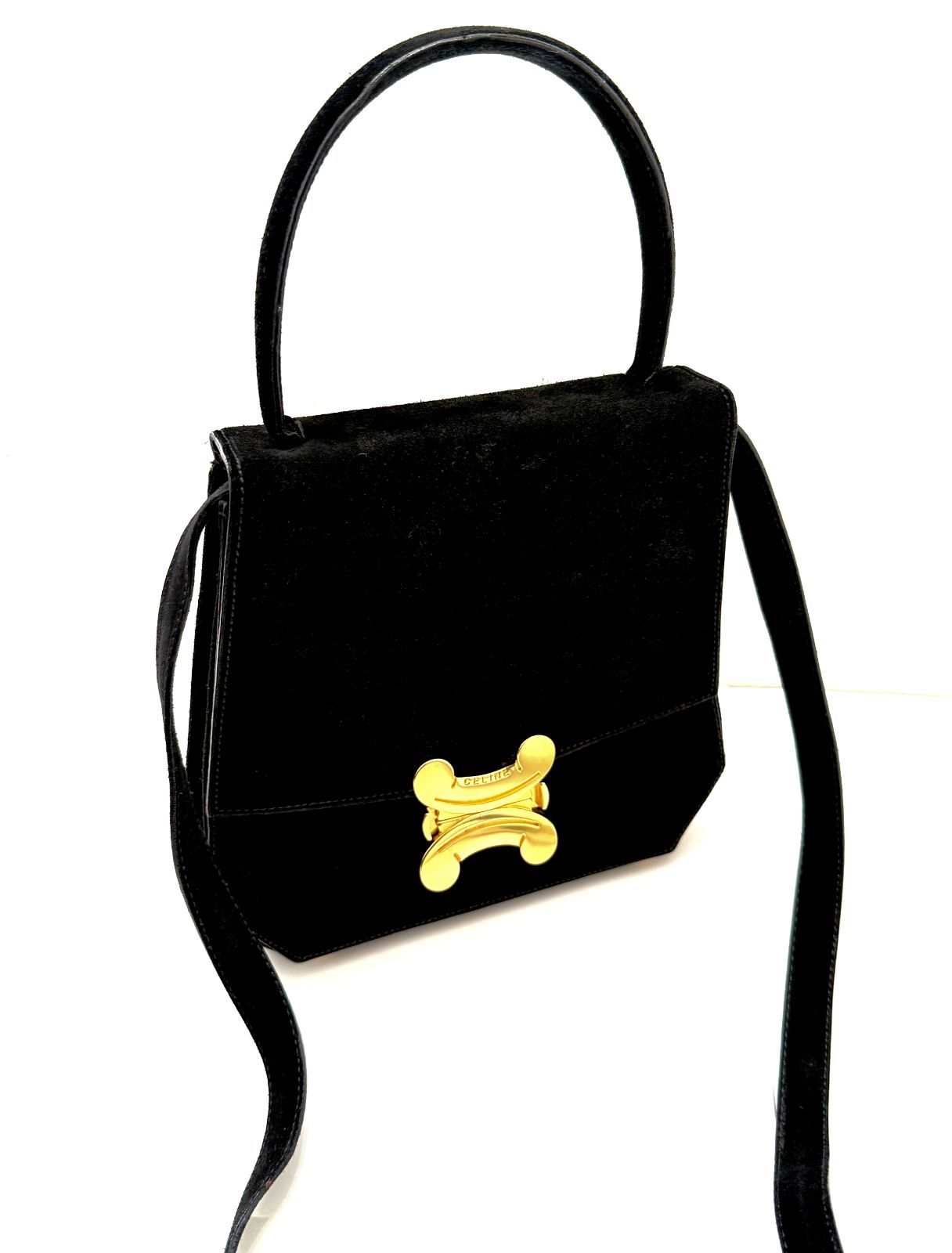 良品 レア 希少 CELINE セリーヌ トリオンフ スエード 2way