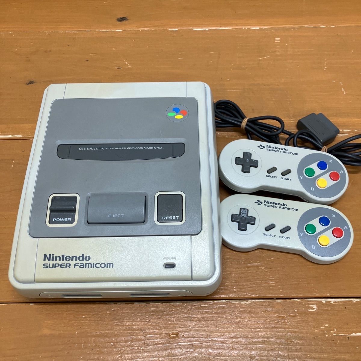 整備済み】スーパーファミコン 本体 純正コントローラー2個セット 動作