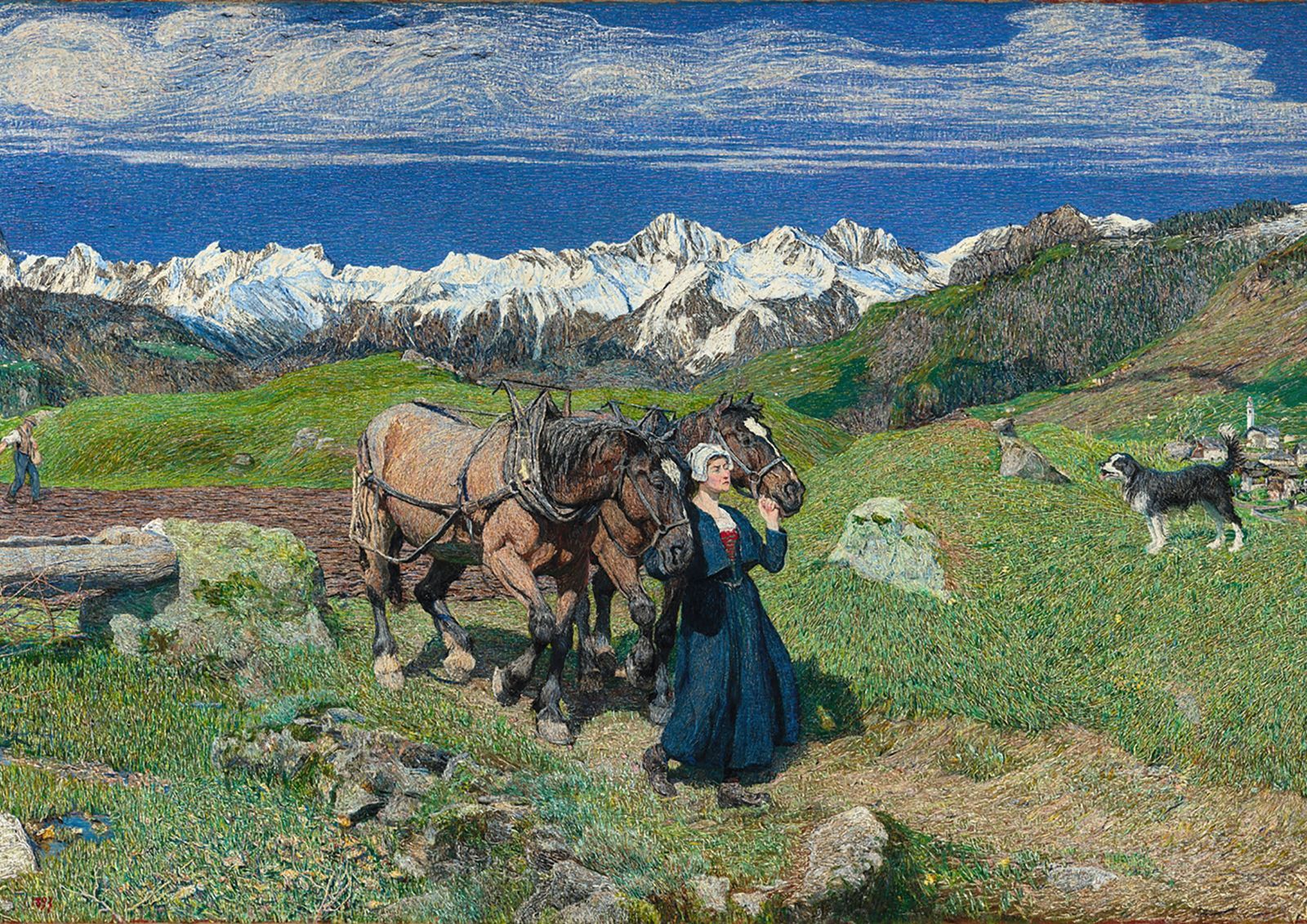 ジョヴァンニ・セガンティーニ アルプスの春 A3(297㎜×420㎜）アート