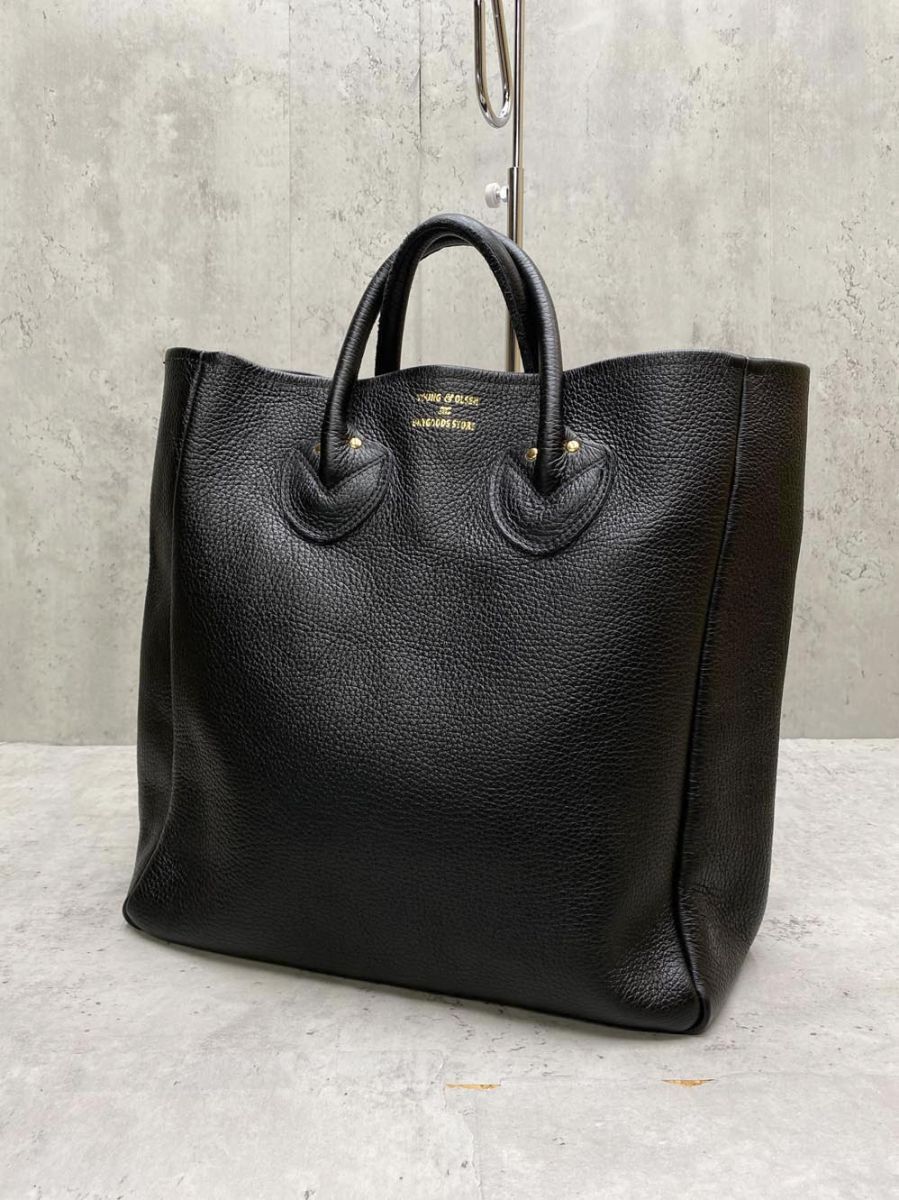 YOUNG&OLSEN ヤングアンドオルセン 本革 シボ エンボス レザー トート