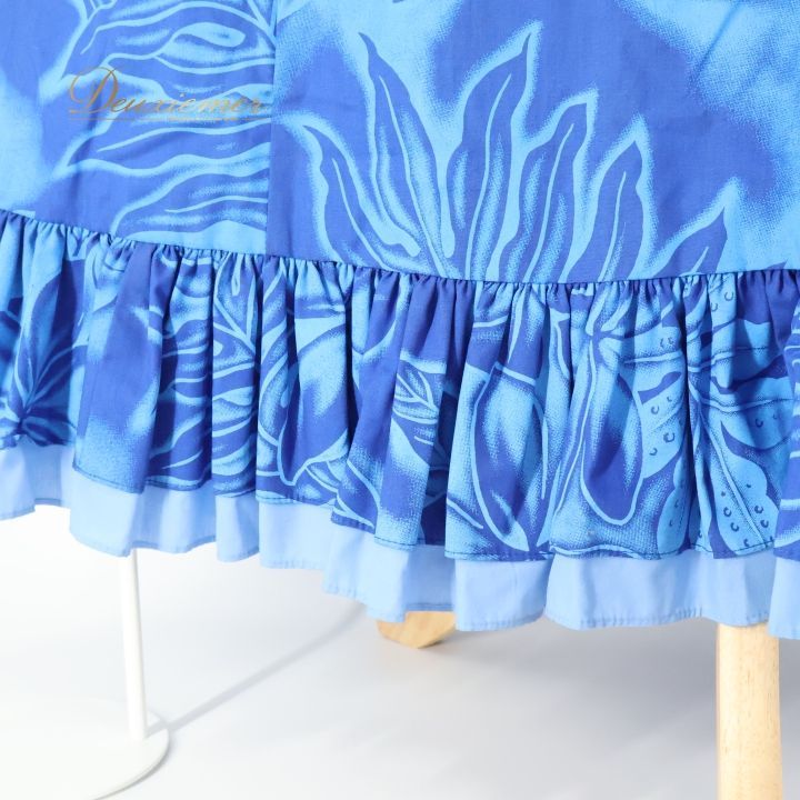 フラダンス 衣装 ワンピース ドレス ブルー系 CC Fashions ハワイ製
