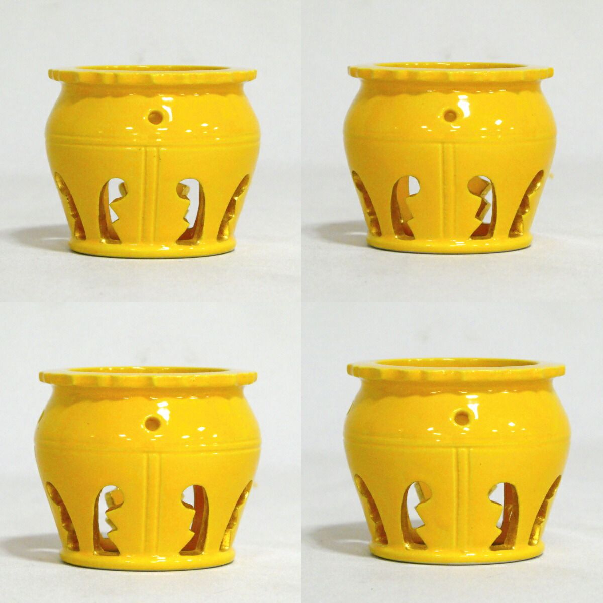 一月の特売品】平安 中村翠嵐作 黄交趾 夜学蓋置 茶道具【中古 美品