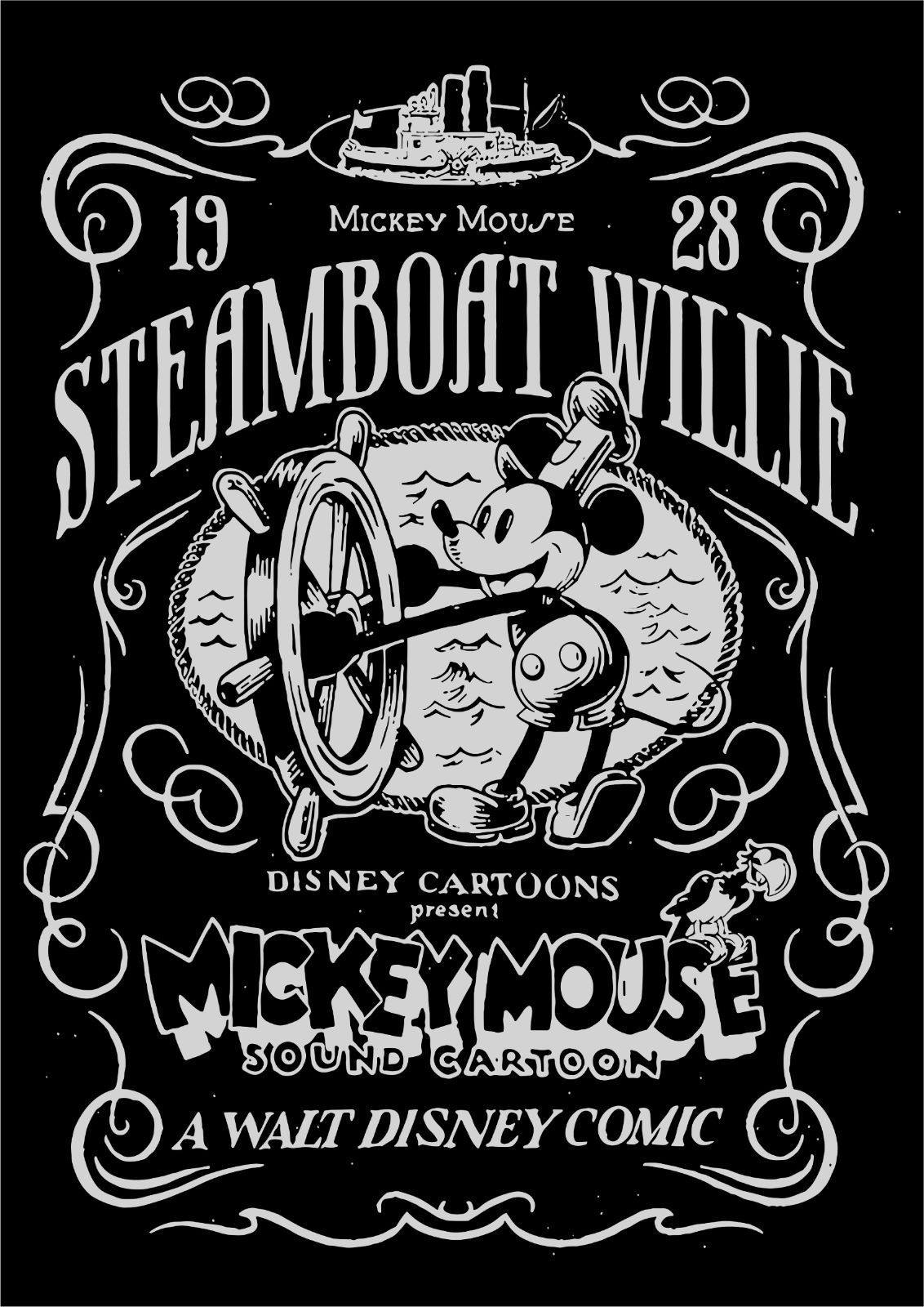 蒸気船ウィリー ミッキーマウス A3(297㎜×420㎜）アートポスター 日本