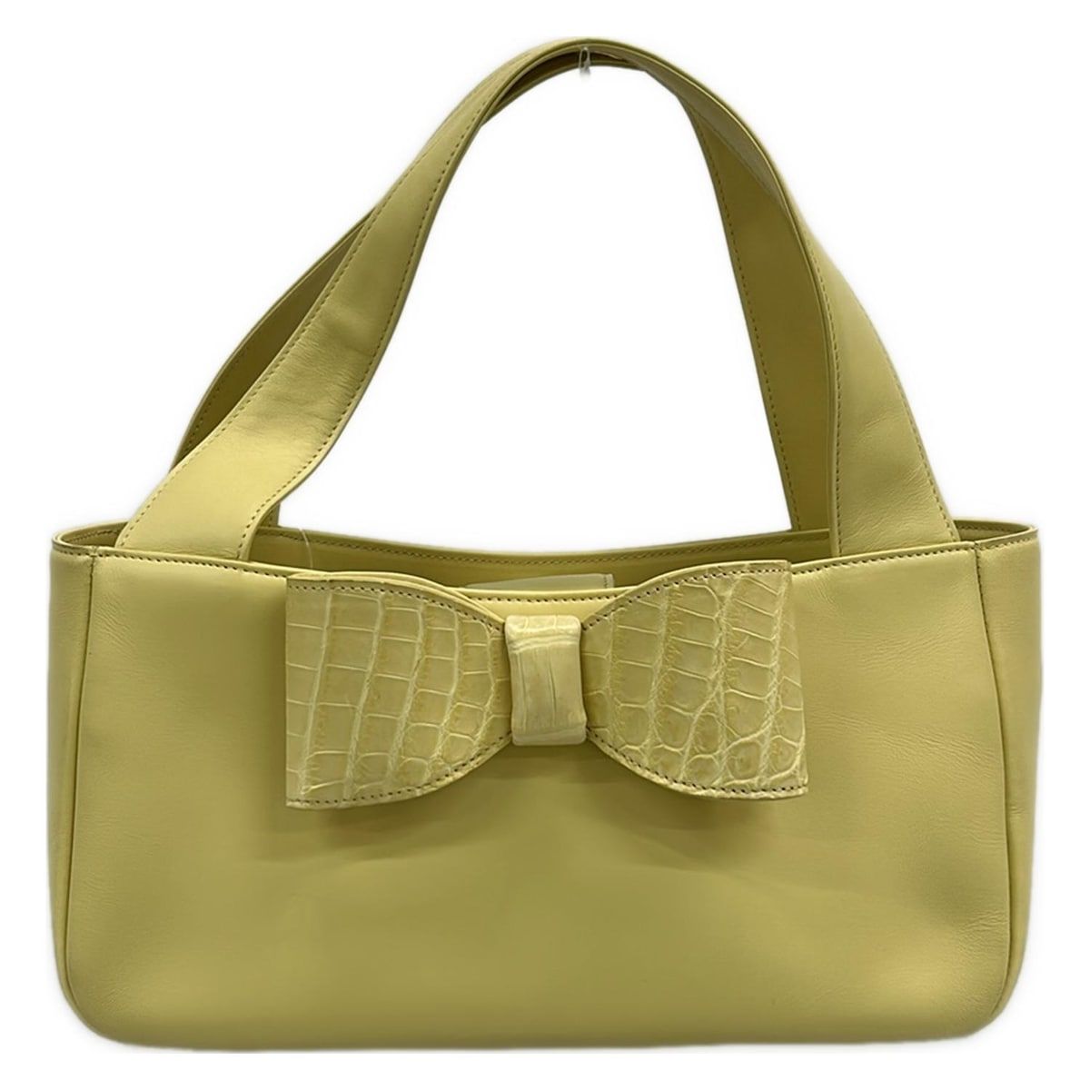 KITAMURA(キタムラ) ハンドバッグ - ライトイエロー 型押し加工 レザー